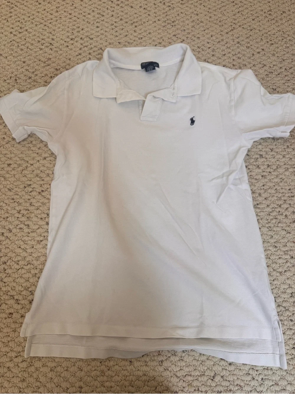 Ralph Lauren White Polo with Navy Pony Embroidery 0108